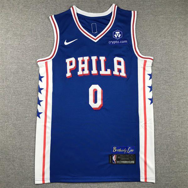 Men's Philadelphia 76ers Tyrese Maxey Blue 2020/21 Fast Break Replica Jersey