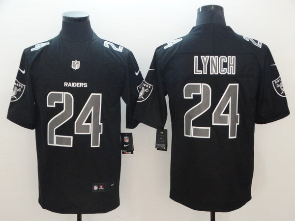 Men's Las Vegas Raiders Marshawn Lynch #24 Black Game Player Jersey