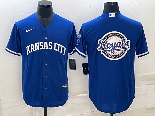 Men's Kansas City Royals Blue Blank Replica Jersey