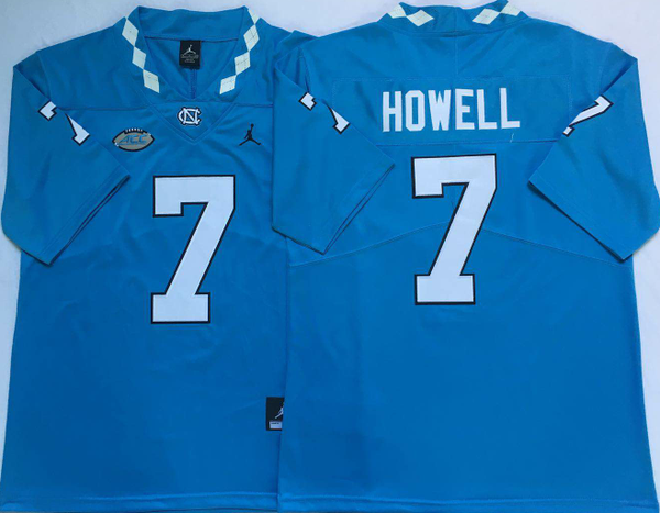 Men's North Carolina Tar Heels Sam Howell #7 Blue Player Game Jersey