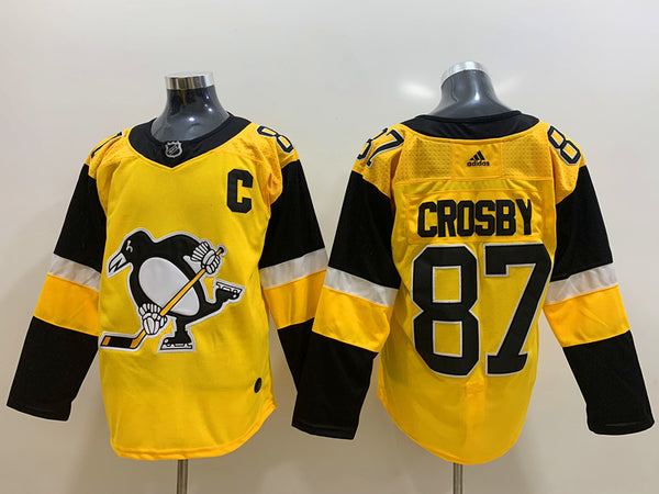 Men's Pittsburgh Penguins sidney crosby  #87 Gold Player Game Jersey