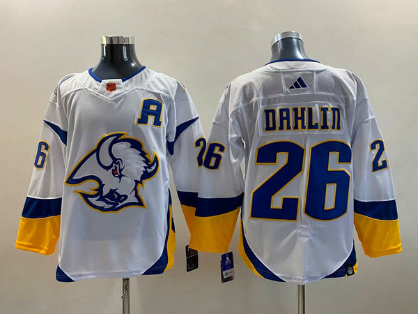 Men's Buffalo Sabres Rasmus Dahlin #26 White Replica Player Jersey