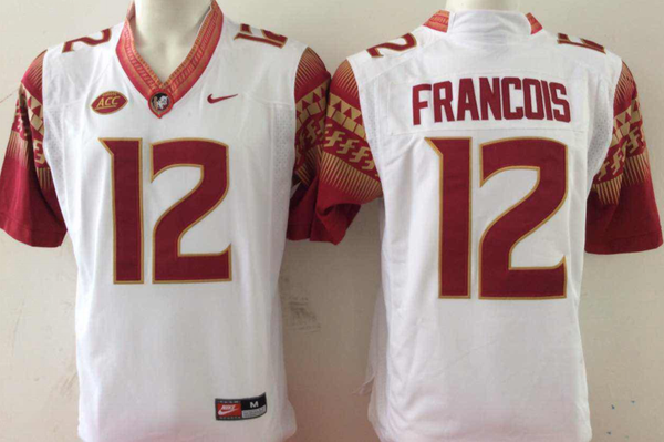 Men's Florida State Seminoles Deondre Francois #12 White Player Game Jersey