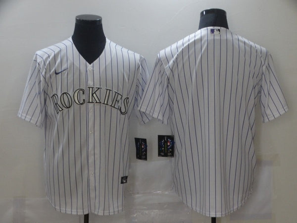 Men's Colorado Rockies White Home Blank Replica Jersey