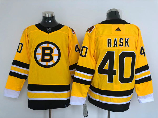 Men's Boston Bruins Tuukka Rask #40 Yellow Player Jersey