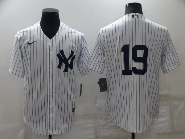 Men's New York Yankees Chad Moeller #19 White Replica Player Name Jersey