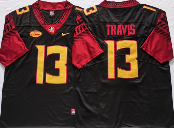 Men's Florida State Seminoles Jordan Travis #13 Black Player Game Jersey