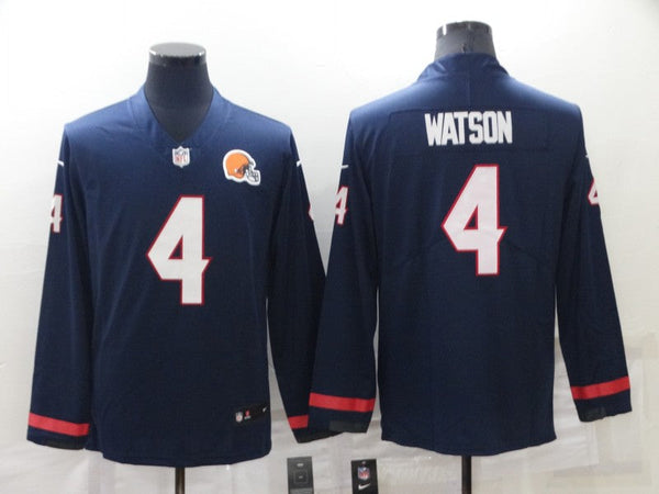 Men's Cleveland Browns Deshaun Watson #4 Navy Game Jersey