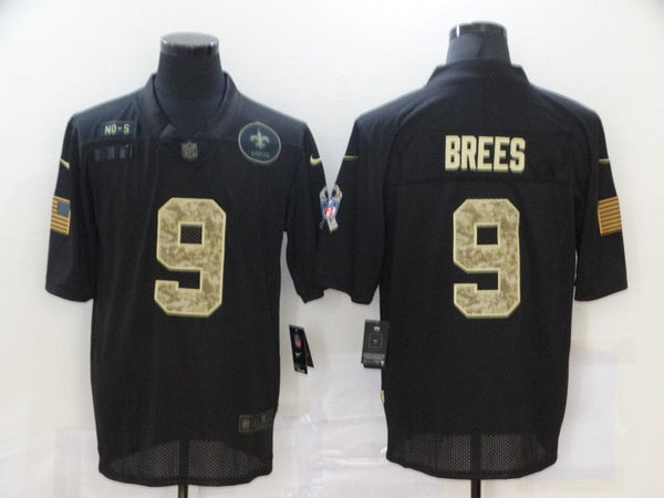 Men's New Orleans Saints #9 Drew Brees Black Game Player Jersey