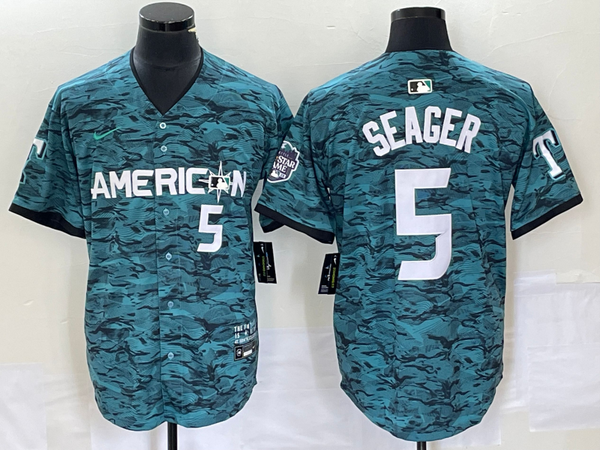 Men's American League Corey Seager #5 Teal 2023 MLB All-Star Game Limited Jersey