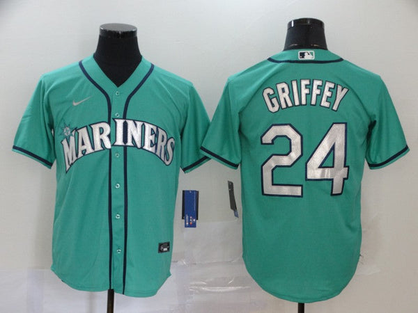 Men's Seattle Mariners Ken Griffey Jr. #24 Green Replica Baseball Jersey