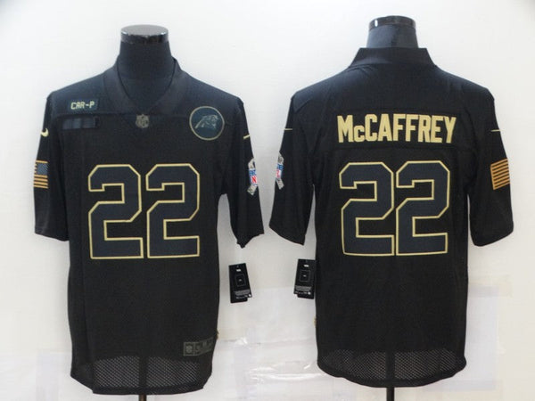 Men's Carolina Panthers #22 Christian McCaffrey Black Game Player Jersey