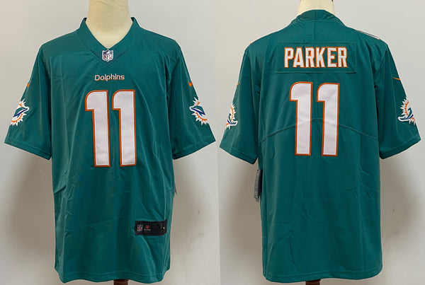 Men's Miami Dolphins DeVante Parker #11 Green Aqua Game Jersey