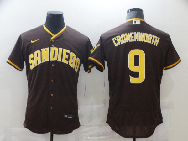 Men's San Diego Padres Jake Cronenworth #9 Brown Stitched Jersey