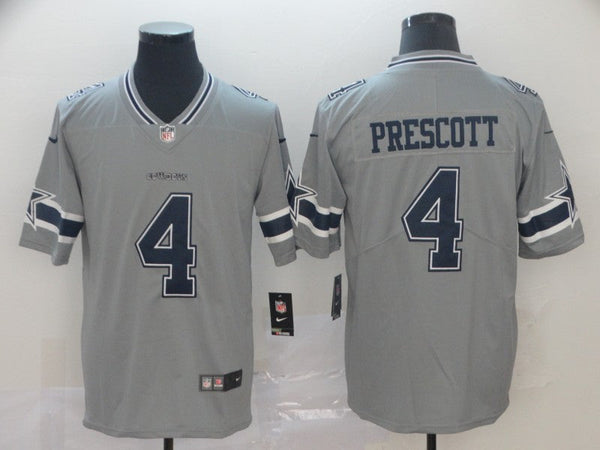 Men's Dallas Cowboys Dak Prescott #4 Gray Inverted Legend Jersey