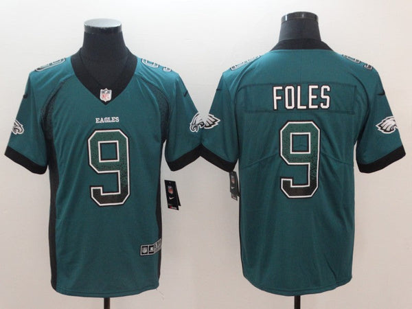 Men's Philadelphia Eagles Nick Foles #9 Midnight Green Game Player Jersey