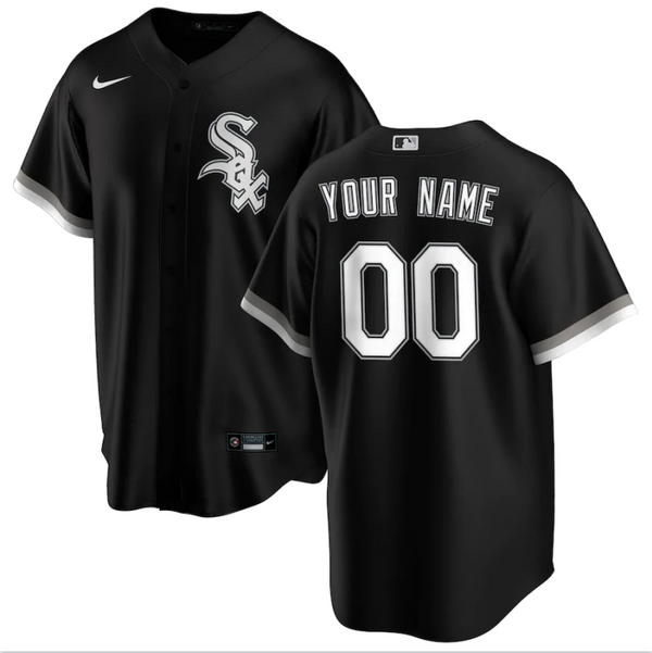 Men's Chicago White Sox Black Replica Custom Jersey