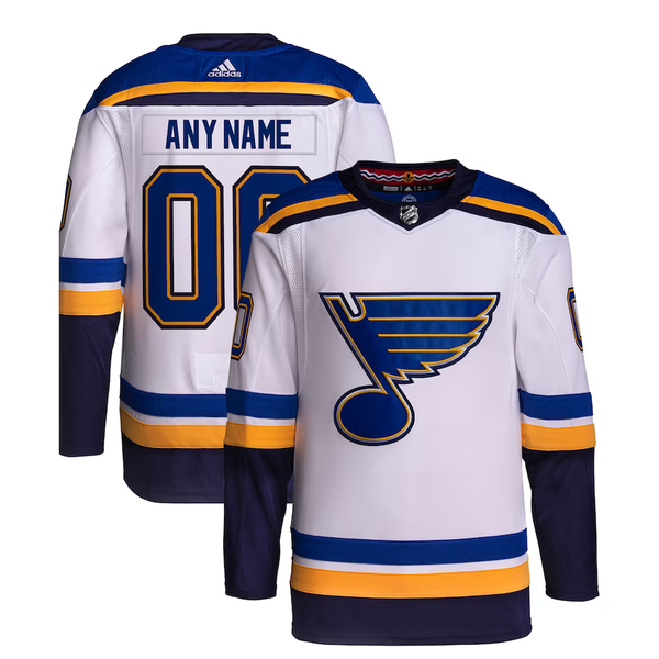 Men's St. Louis Blues White Away Primegreen Authentic Custom Jersey