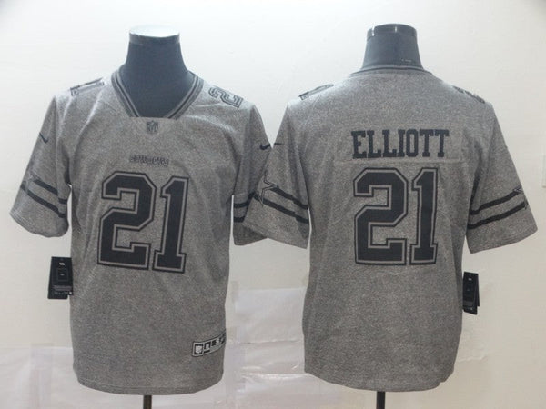 Men's Dallas Cowboys Ezekiel Elliott #21 Gray Alternate Game Jersey