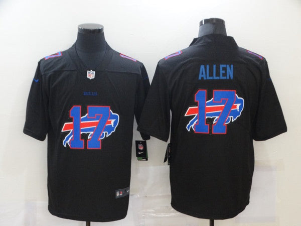 Men's Buffalo Bills #17 Josh Allen Black Authentic Player Game Jersey