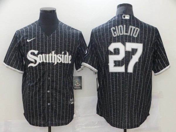 Men's Chicago White Sox Lucas Giolito #27 Black Replica Baseball Jersey