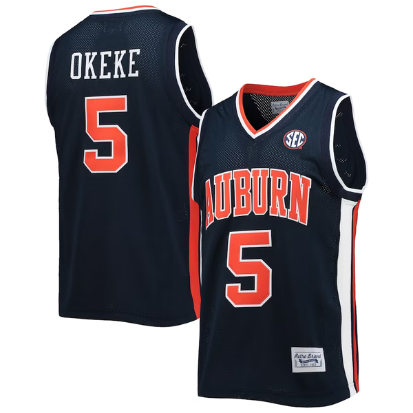 Men's Auburn Tigers Chuma Okeke #5 Navy Player Game Jersey