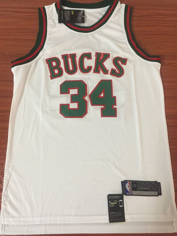 Men's Milwaukee Bucks Giannis Antetokounmpo #34 NBA Jersey - Retro White