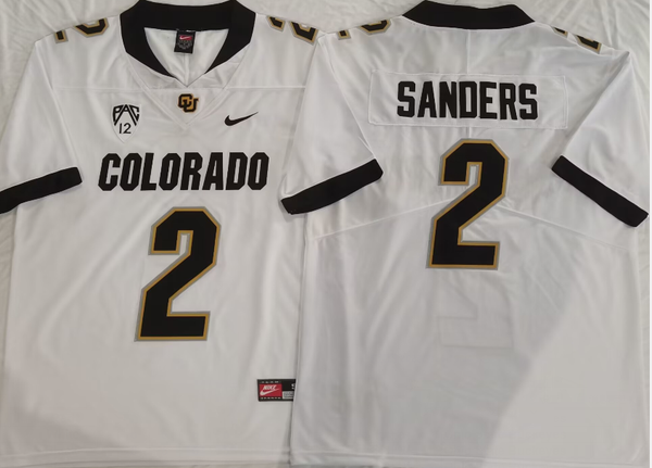 Men's Colorado Buffaloes Shedeur Sanders #2 White Game Jersey