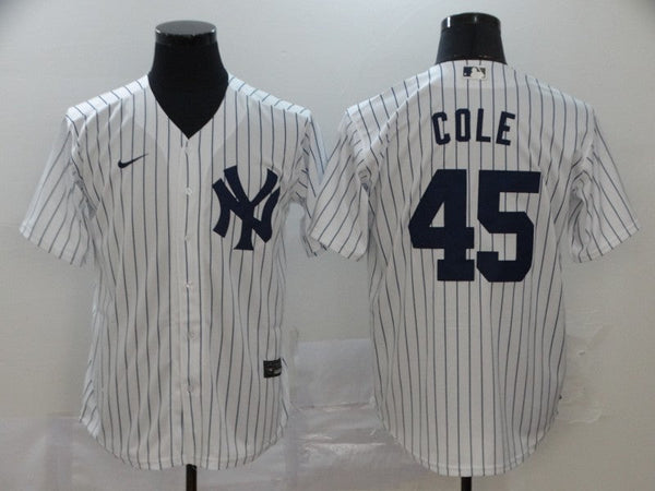 Men's New York Yankees Gerrit Cole #45 White Replica Baseball Jersey