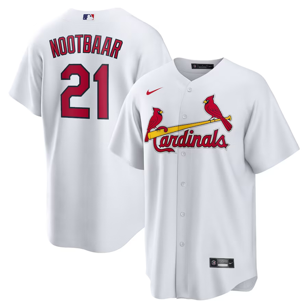 Men's St. Louis Cardinals Lars Nootbaar #21 White Home Replica Jersey