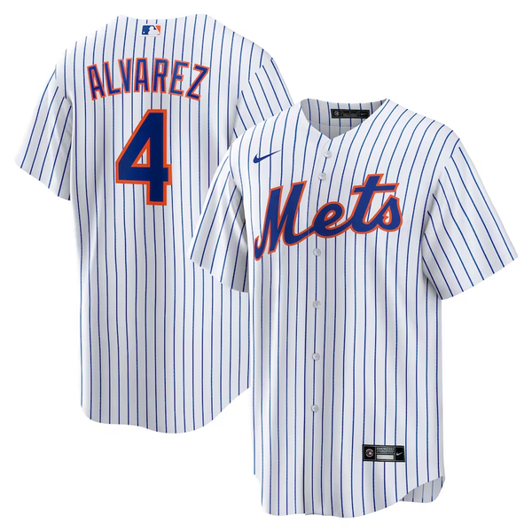 Men's New York Mets Francisco Alvarez #4 White Replica Player Jersey