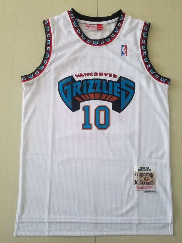 Men's Memphis Grizzlies Mike Bibby #10 White Classics Swingman Jersey