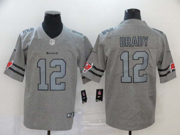 Men's Tampa Bay Buccaneers Tom Brady #12 Gray Authentic Game Jersey