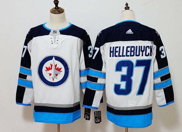 Men's Winnipeg Jets Connor Hellebuyck #37 White Home Breakaway Player Jersey