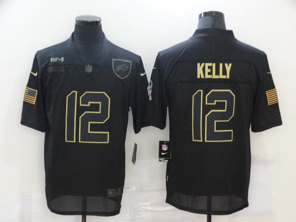 Men's Buffalo Bills Jim Kelly #12 Black Player Game Jersey