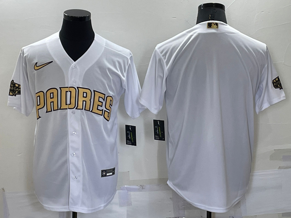 Men's San Diego Padres White Blank Replica Jersey