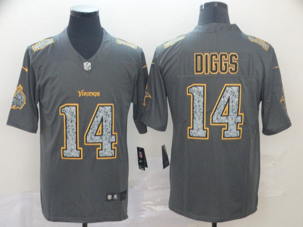 Men's Minnesota Vikings Stefon Diggs #14 Gray Game Jersey