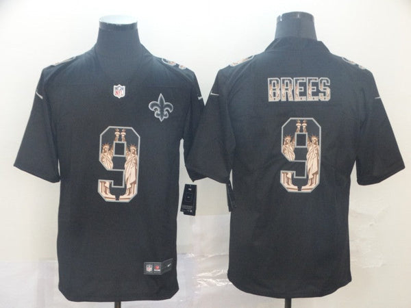 Men's New Orleans Saints Drew Brees #9 Black Authentic Game Jersey