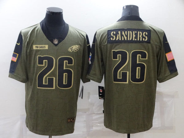 Men's Philadelphia Eagles Miles Sanders #26 Brown Team Game Jersey