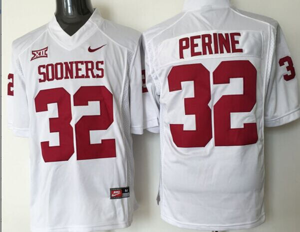 Men's Oklahoma Sooners Samaje Perine #32 White Player Jersey