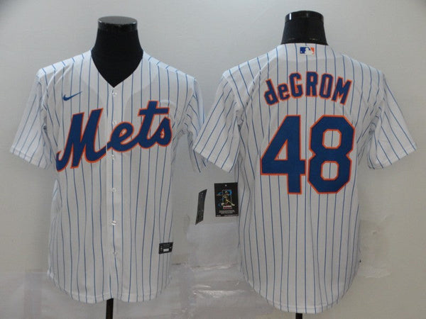 Men's New York Mets Jacob deGrom #48 White Replica Baseball Jersey