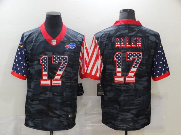 Men's Buffalo Bills Josh Allen #17 Gray Camouflage Game Player Jersey