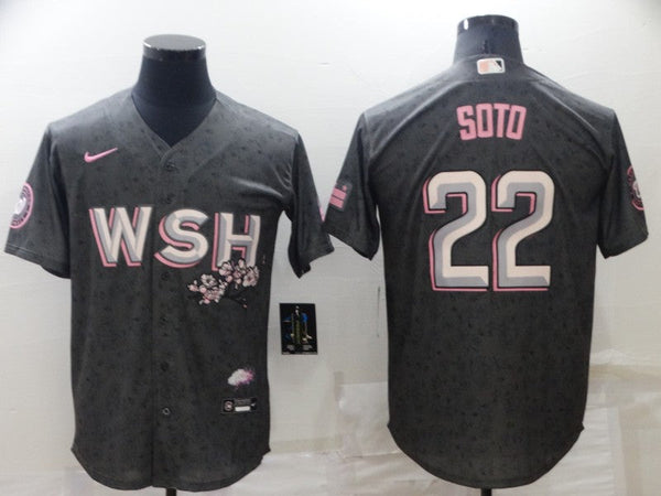 Men's Washington Nationals Juan Soto #22 Gray Replica Baseball Jersey