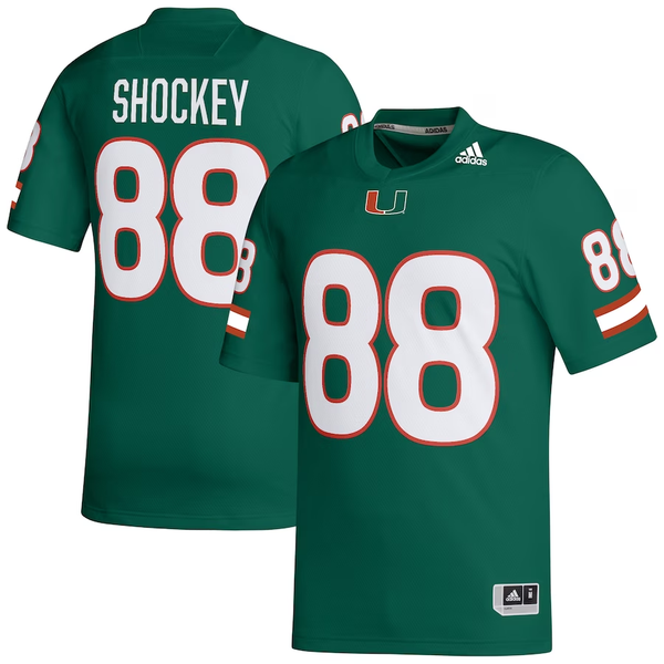 Men's Miami Hurricanes Jeremy Shockey #88 Green Retired Football Player Jersey