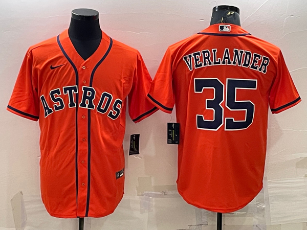 Men's Houston Astros Justin Verlander #35 Orange Replica Player Jersey