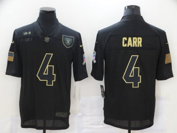 Men's Las Vegas Raiders #4 Derek Carr Black Player Game Jersey