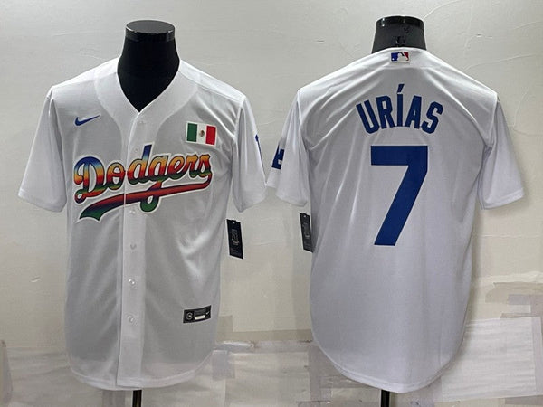 Men's Los Angeles Dodgers Julio Urias #7 White Authentic Game Jersey